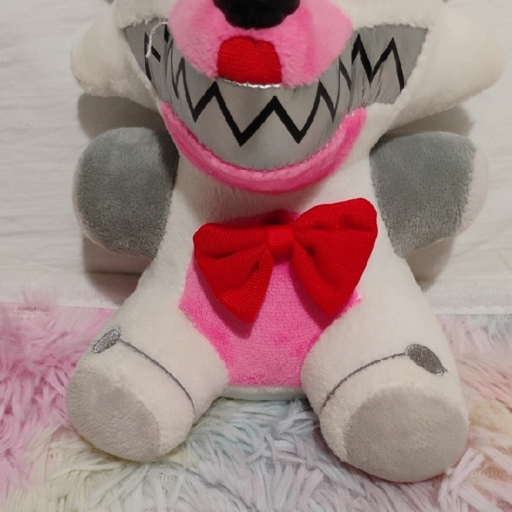Five Nights At Freddy's Funka Plush 8" Pink & White Plush Toy W Red Bow - Picture 4 of 14